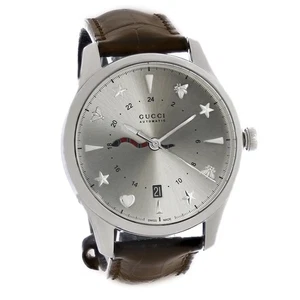 Reloj automático suizo Gucci G-Timeless para hombre GMT de acero inoxidable YA126332 - Imagen 1 de 4