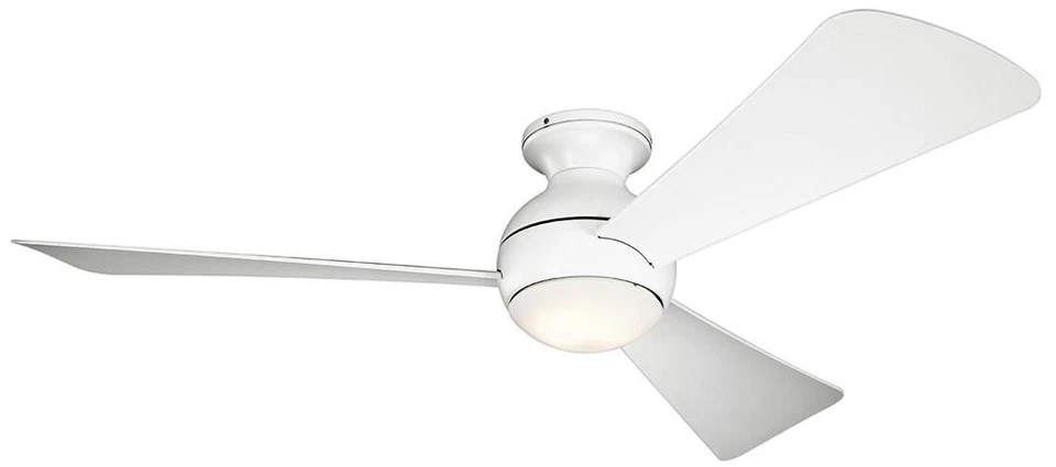 54" Sola Matte White Wet Rated LED Hugger Fan with Wall Control - Image 1 of 1