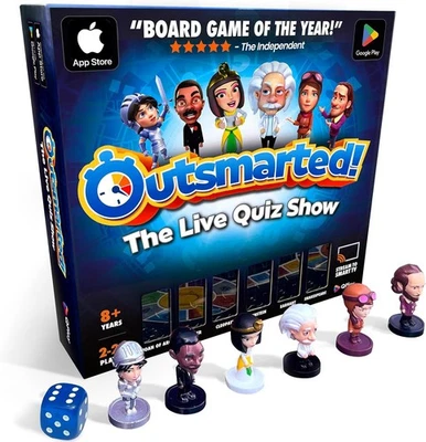 8 YEARS AND UP Outsmarted - the App-Connected TV Quiz-Show Board Game | Kids, Teens & Adults |