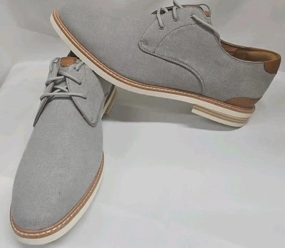 Florsheim Highland холст простоя носок Оксфорд платье обуви мужчин Sz 14 M серый серый новый без коробки - Изображение 1 из 4