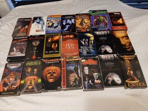 Scary Movie Vhs Lot 21 Halloween 1 2 3 Munsters Blair Witch Wishmaster Hannibal - Picture 1 of 21
