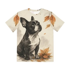 French Bulldog T-Shirt Sumi-e Autumn Dog Tee Japanese Art Pet Lover Shirt Gift - Picture 1 of 33