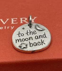 Sterling Silver James Avery " To The Moon And Back " Charm Pendant  Un Cut Loop  - Picture 1 of 2