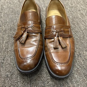 Herren Johnston & Murphy Cellini Braun Leder Tasseled Schuhe Halbschuhe Größe 9 - Bild 1 von 8