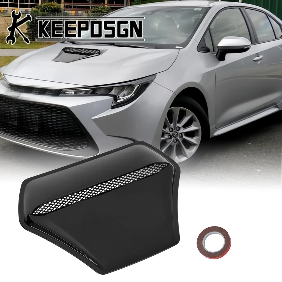 For Toyota Corolla Front Hood Scoop Vents Cover Air Flow Intake Decorative Black - Image 1 of 4