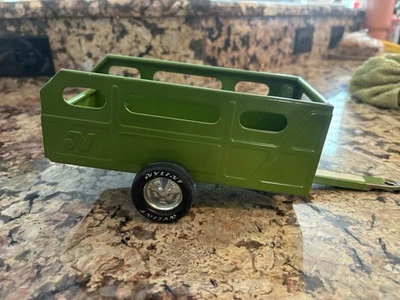 Remolque utilitario vintage Nylint 11" acero prensado granja ganado vagón verde Foto 1 de 4