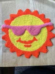 Vintage 70s Sun Shades Smiling Sew on Patch - Picture 1 of 24