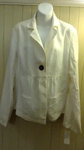 White Linen Jacket with pockets by Charter Club Size XLarge NWT - Picture 1 of 1