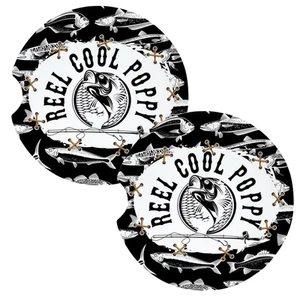 Reel Cool Poppy Fishing Coasters for Car Cup Holders Set of 2 - Imagen 1 de 1