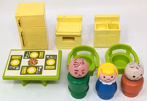 Vintage 1970s Fisher Price Little People Play Family House Kitchen Set #729 Toy - Picture 1 of 5