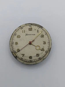 Movimiento Reloj Helvetia Vintage Hecho en Suiza (800D) Para Piezas/Reparaciones 27,49mm - Imagen 1 de 7