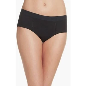 Calzoncillos de algodón súper orgánico Thinx para mujer ropa interior de período en negro grande $36 - Imagen 1 de 5