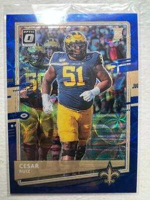 2020 Panini Donruss Optic #131 Cesar Ruiz Rated Rookie Saints Blue Scope Prizm - Image 1 of 2