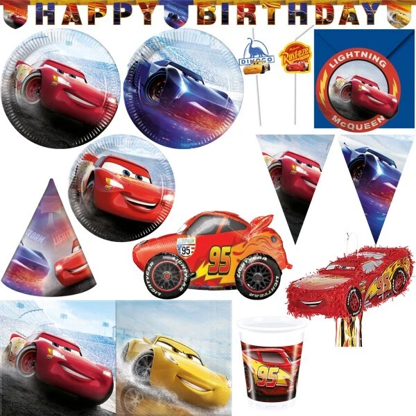 Cars 3 Set Di Decorazioni Per Feste Di Compleanno Lightning McQueen - Immagine 1 di 1