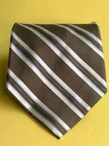 Corbata Jos A Bank a Rayas 100% Seda Marrón 59" Largo por 3.75" Ancho - Imagen 1 de 4
