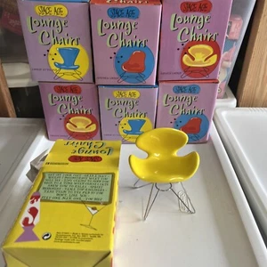 SPACE AGE LOUNGE CHAIR ACCOUTREMENTS Doll House Furniture Yellow - Picture 1 of 5