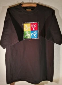Black Graphic Colourful Print Heavy Tantra Blend Asian Indian T-shirt Men's L - Picture 1 of 5