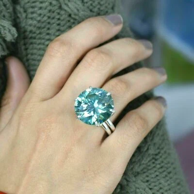 RARE BIG Blue Diamond Stunning in Solitaire Ring 10.00 Cts Certified Cut Polish - Image 1 of 4