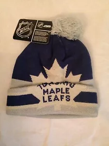 Toronto Maple Leafs NEW Cuffed Winter Hat w/ Pom . NHL Hockey Fan Women Men Cap - Picture 1 of 3