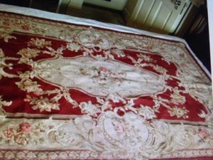 Vintage, Fabulous, Large 72“x48“, Handmade Petit Point Floral Tapestry - Picture 1 of 8