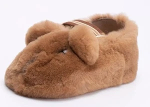 FENDI ROMA Baby Mink Fur Guinea Pig Mary Jane Shoes US2.5 EU18 - Picture 1 of 4