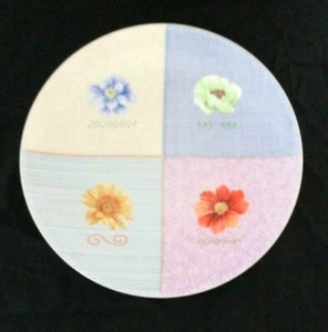 Plato de ensalada Studio Nova natural cuarteto floral con pasteles 8" retirado - Imagen 1 de 3
