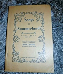 SONGS OF SUMMERLAND BY REV. FLOYD HUMBLE VINTAGE 1943 THORO HARRIS PUBLISHER - Picture 1 of 5