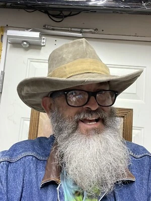 Cowboy Hat 7 5/8 XL upcycled tent fabric water proof - Image 1 of 4