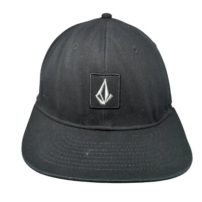 Volcom Snapback Hat Black One Size Adjustable Embroidered 6 Panel Cotton - Image 1 of 4