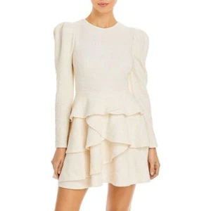 Aqua Women's Boucle Short Puff Sleeve Mini Dress B4HP - Picture 1 of 6
