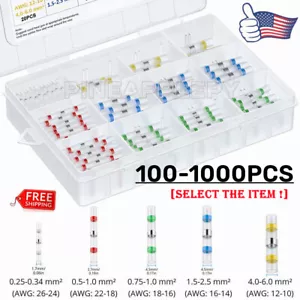 500/1000Pcs Solderstick Solder Butt Wire Connector Kit Waterproof Seal Terminals - Picture 1 of 35