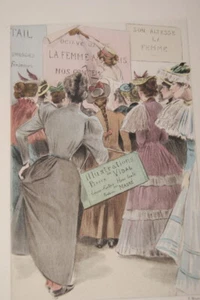 LA FEMME A PARIS EAU FORTE COULEURS PIERRE VIDAL 1894 MASSE PARISIENNE V01 - Foto 1 di 1