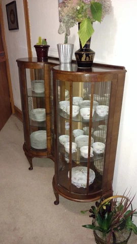 late 19th century victorian display cabinet, dark wood, minor scratches Cover