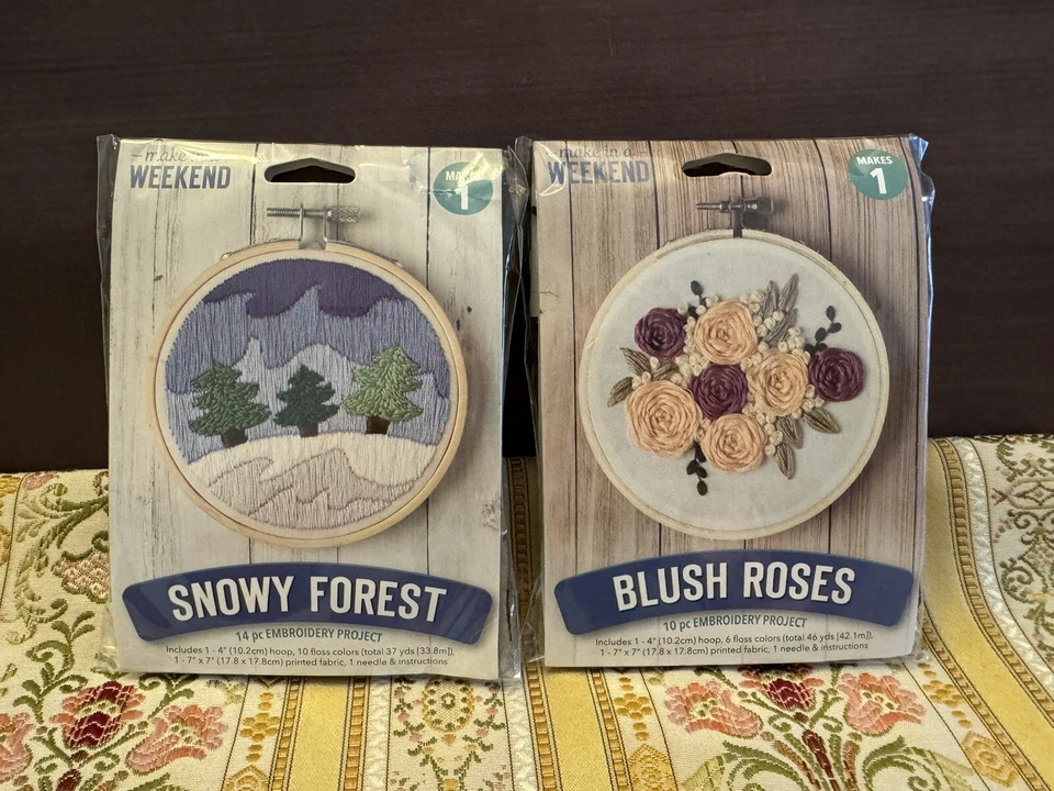 Leisure Arts 50723 Kit Weekend Embr 4 Blush Rose