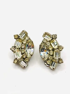 🩷 WEISS Midcentury Mini Diamanté Earrings - Art Deco VINTAGE 🩷 - Picture 1 of 5