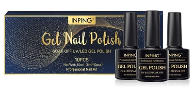 INPING UV Nagellack Set, 10 Farben  Gel Nagellack,inclusive UV Gel Lamp 36W - Bild 1 von 2