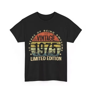 Vintage 1975 Limited Edition 50-Year-Old Gifts 50th Birthday T-Shirt Size S-4XL - Picture 1 of 5
