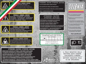 Kit adesivi labels restauro COMPLETO lancia delta HF HPE 2.0 T 16v vano motore  - Imagen 1 de 2