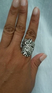 Wunderschöner Jugendstil Ring Sterlingsilber 925 Damengesicht Gr. 8,5  - Bild 1 von 7