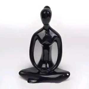 Yoga Figure~ Meditating Lotus Pose~ Resin~Plum Purple~8" - Picture 1 of 10