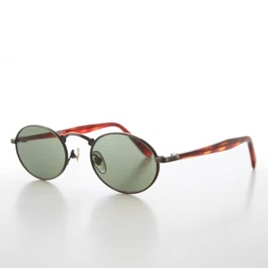 Small Gunmetal Oval Metal Vintage Sunglasses - Robin - Picture 1 of 3