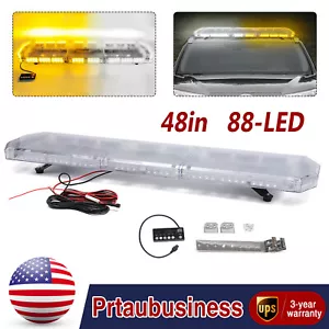 48 88-LED Strobe Light Bar Emergency Warn Beacon Tow Truck Response Amber White - Bild 1 von 12
