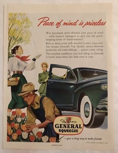 1948 Ad - The General Squeegee Tires - Peace of Mind is Priceless - Picture 1 of 1