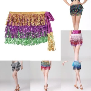 Lace Hip Scarf with Sequin Tassels Ideal for Indian Dance and Women's Costumes - Picture 1 of 74