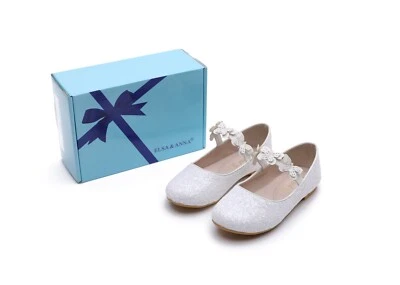 Sandalias ELSA & ANNA® Calidad Niñas Princesa Nieve Reina Fiesta Zapatos SH2209-WHT Foto 1 de 4