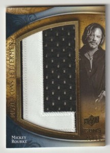 MOVIE ICONS LETTERMEN UD 2009 MEMORABILIA PATCH CARD ML-MR MICKEY ROURKE 45/61