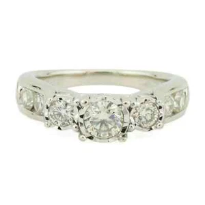 3Ct Round Cut Lab Created Diamond 14K White Finish 925 Engagement Cluster Ring - Picture 1 of 5