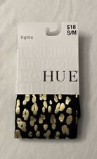 Hue 79001 Tights ~ Size S/M ~ Color Metallic Foil Leopard/Black