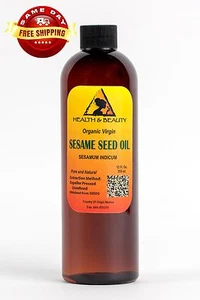SESAME OIL UNREFINED ORGANIC CARRIER EXPELLER PRESSED VIRGIN RAW PURE 24 OZ - Picture 1 of 12