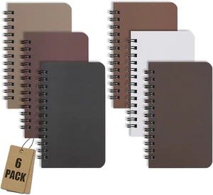 6 Pack Spiral Notebook Small Pocket Notebook 3X5 Spiral Notepads with Lined Page - Picture 1 of 8